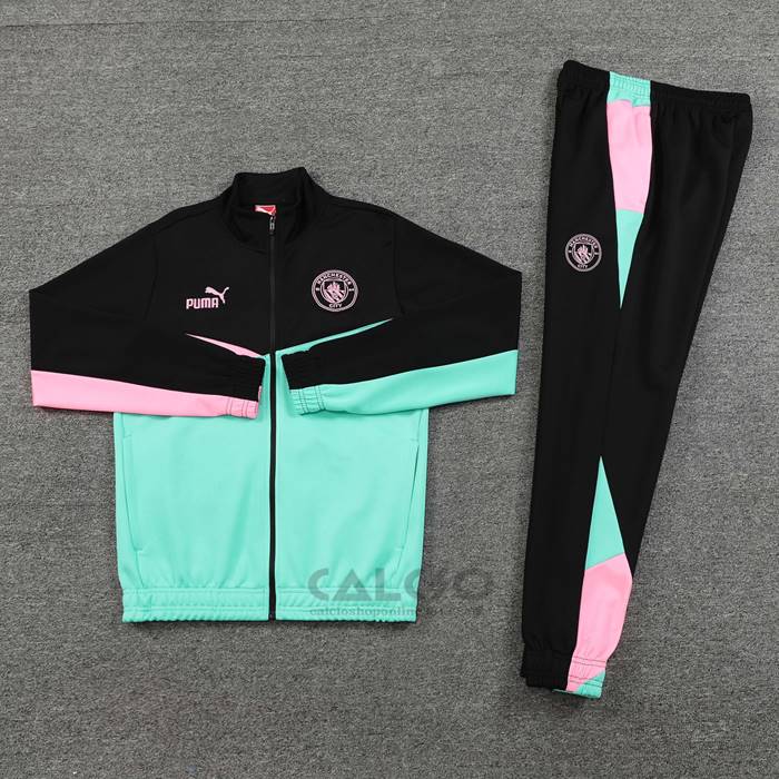 Tuta da Track di Giacca Manchester City 2024-2025 Nero e Verde